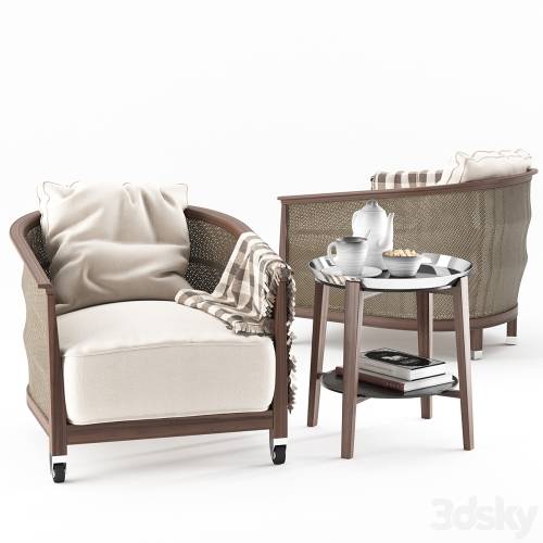 '3dsky Pro - Flexform Mozart chair Cabare table' '3dsky Pro - Flexform Mozart chair Cabare table'