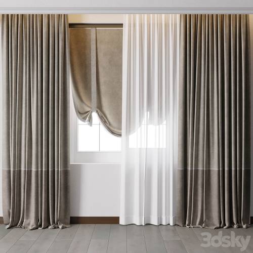 '3dsky Pro - Hadi Curtain With Roman Blind 68' '3dsky Pro - Hadi Curtain With Roman Blind 68'