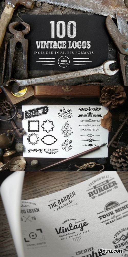 CreativeMarket - 100 Logo Templates Bundle + BONUS! 282401 CreativeMarket - 100 Logo Templates Bundle + BONUS! 282401