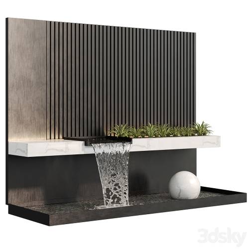 '3dsky Pro - Modernist wall fountain 02'