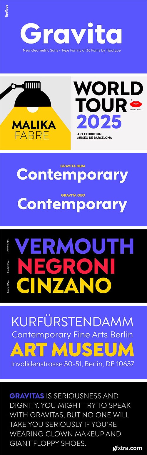 MyFonts - Gravita Font Family 36xOTF
