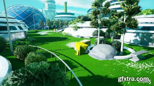 Stylized Solarpunk City ( Stylized Solar City Solarpunk City Solar 3D Stylised )