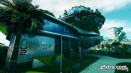 Stylized Solarpunk City ( Stylized Solar City Solarpunk City Solar 3D Stylised )