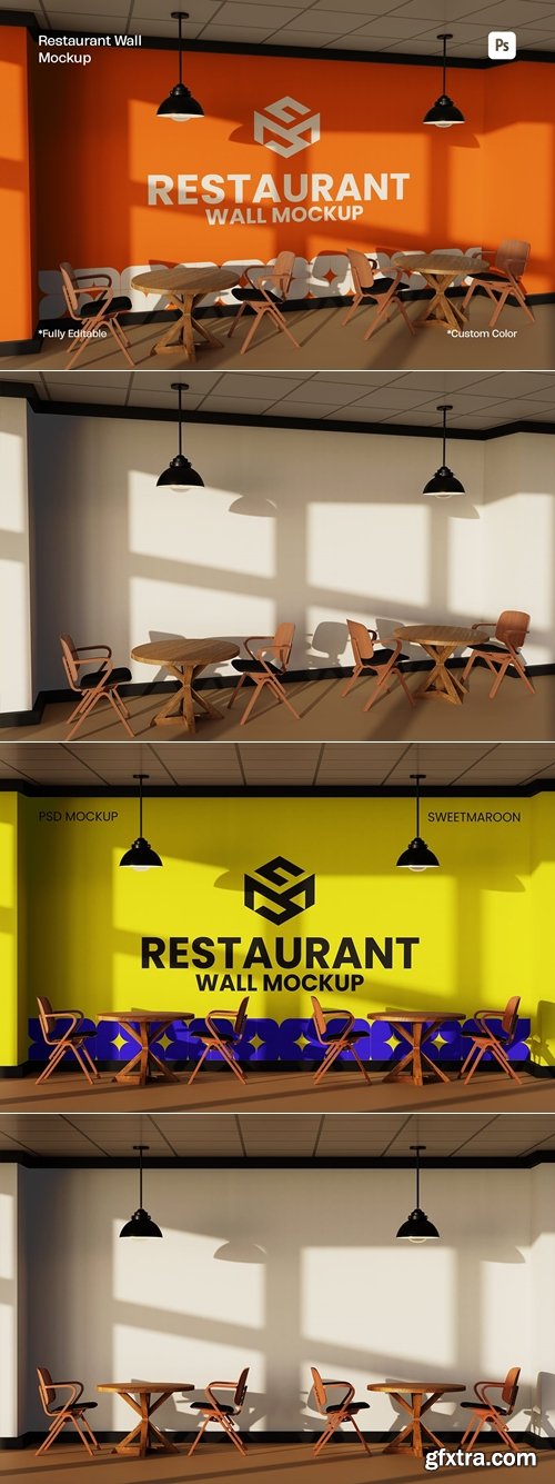 CreativeMarket - Restaurant Wall Mockup 291553064
