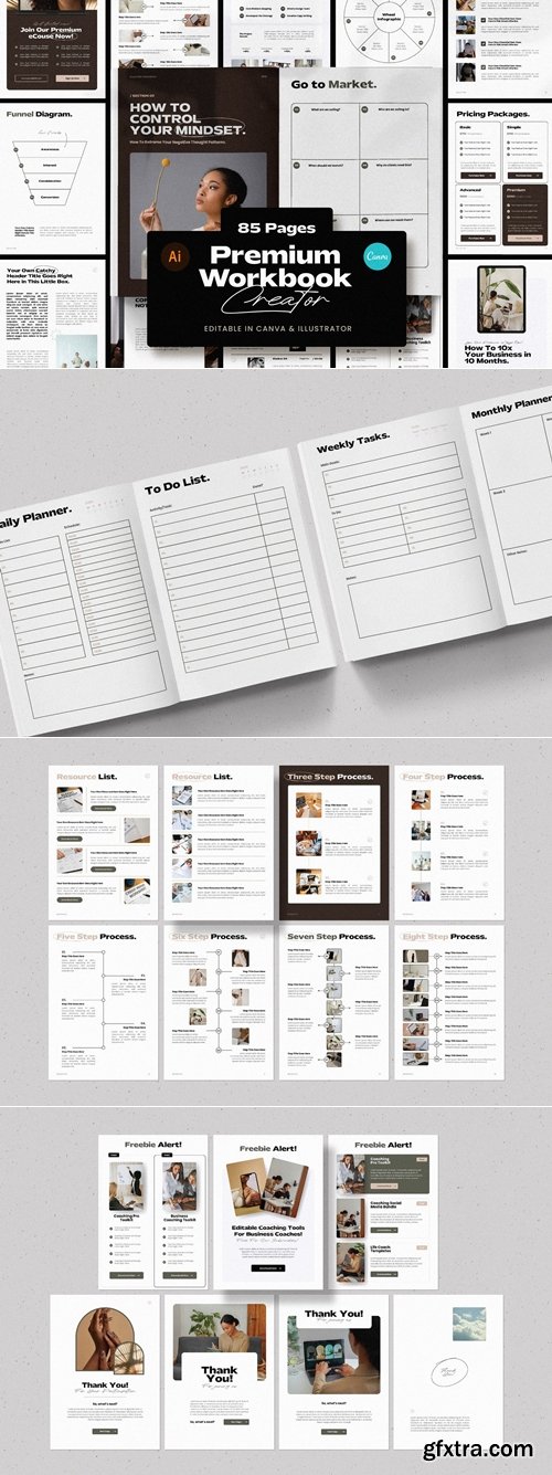 CreativeMarket - Premium Workbook Templates For Canva 291586832