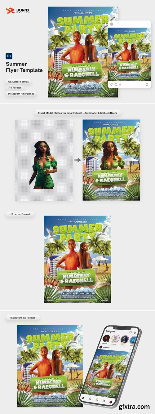 CreativeMarket - Summer Party Flyer Template 291455002