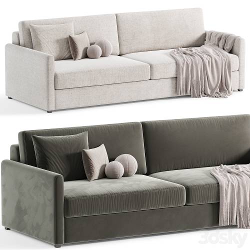 '3dsky Pro - MALEA COGNAC BROWN VELVET SOFA By CB2'