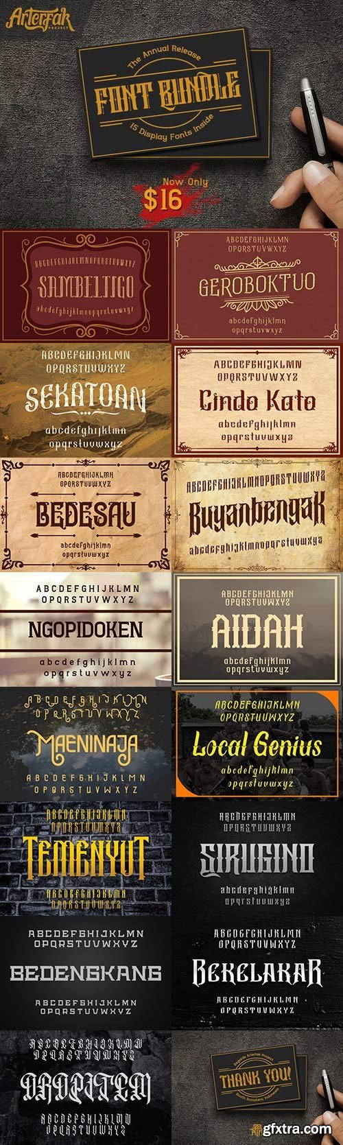 CreativeMarket - Arterfak Font Bundle I 1084873