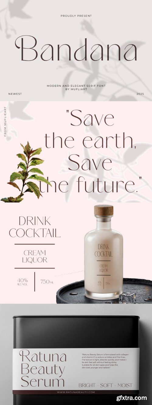 Creativemarket - Bandana | Modern And Elegant Serif