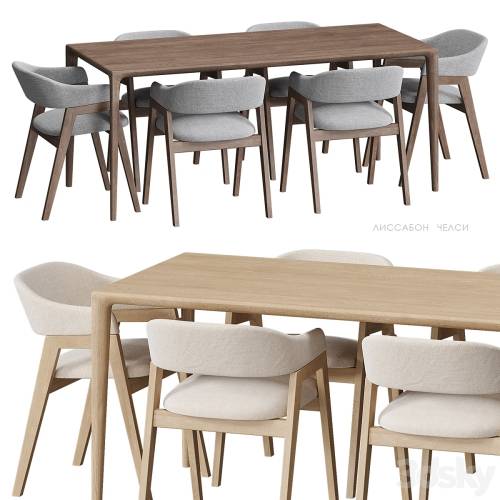 '3dsky Pro - Lisbon Chelsea table and chairs Deephouse'