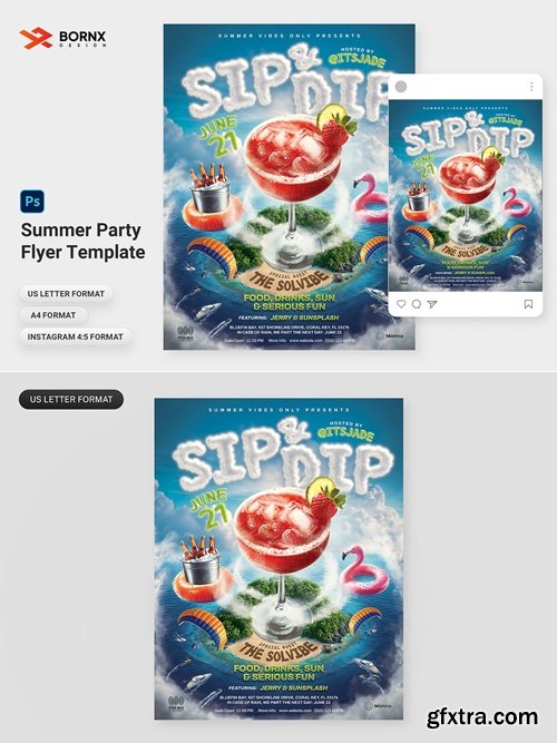 CreativeMarket - Summer Party Flyer Template 291366894