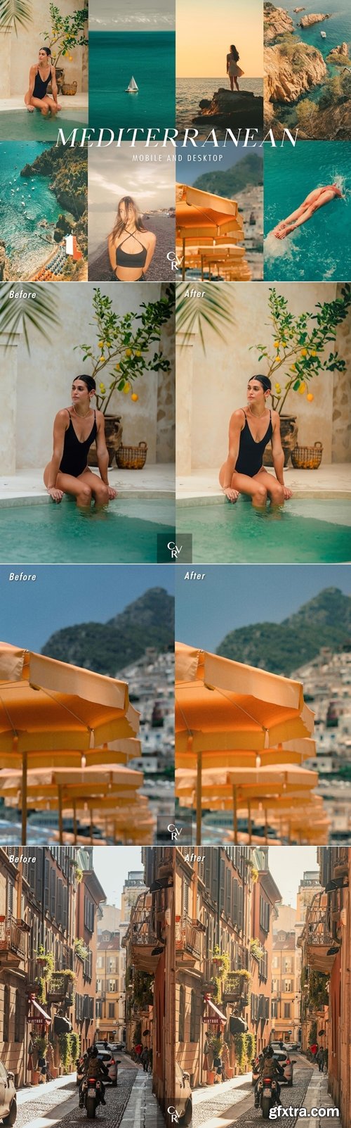 CVRpresets - 15 Warm Tone Mediterranean Lightroom Presets
