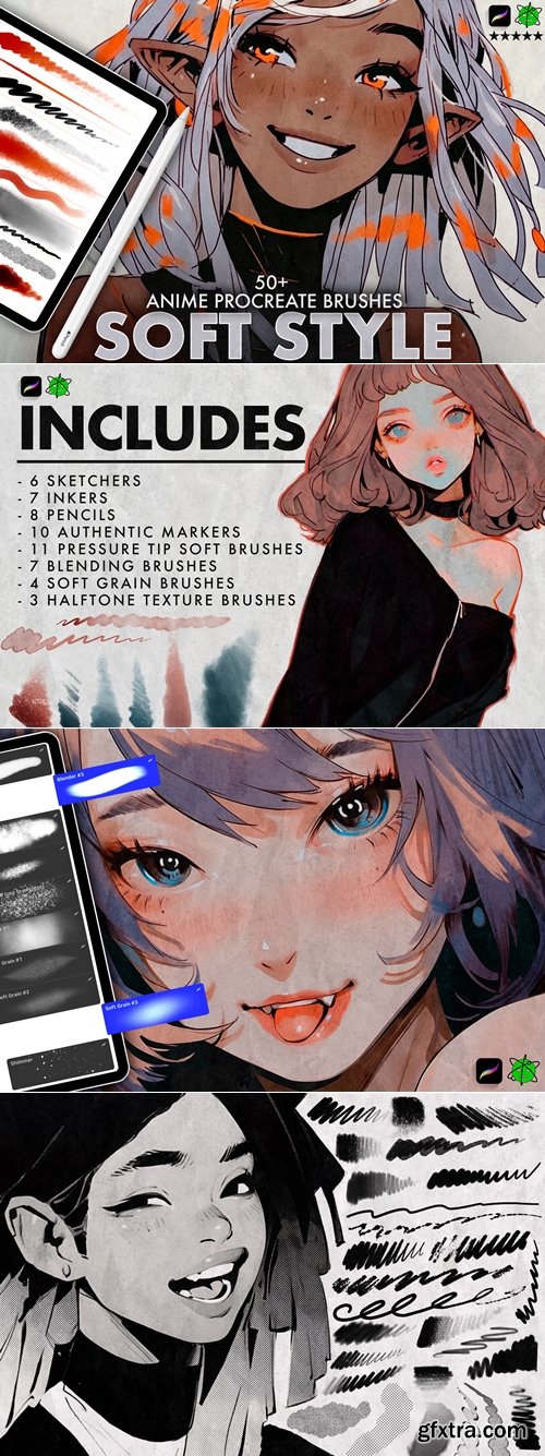 Gumroad - Anime Soft Style Procreate Brushes