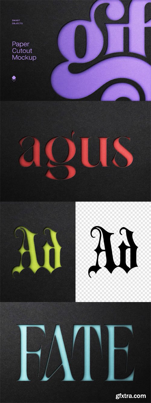 Paper Cutout PSD Mockup Template