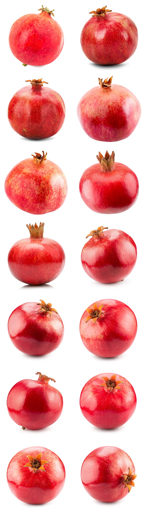 Pomegranate Fruits on White Background Collection 100xJPG