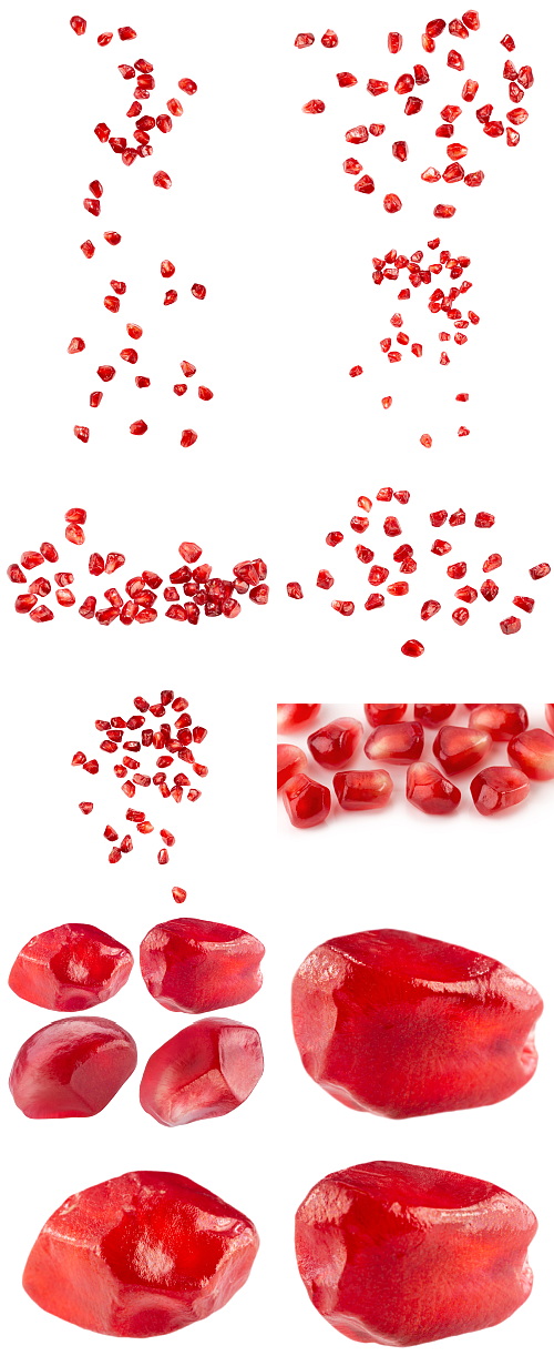 Pomegranate Fruits on White Background Collection 100xJPG