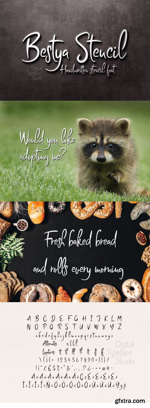 Bestya Stencil - Handwritten Font