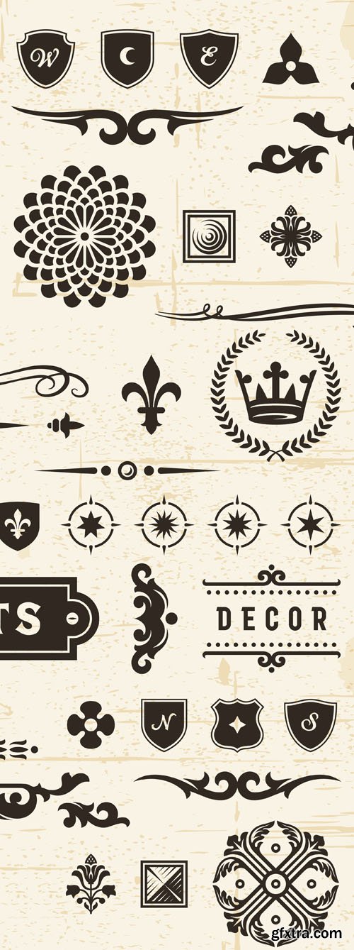 Vintage Design Elements Vector Set