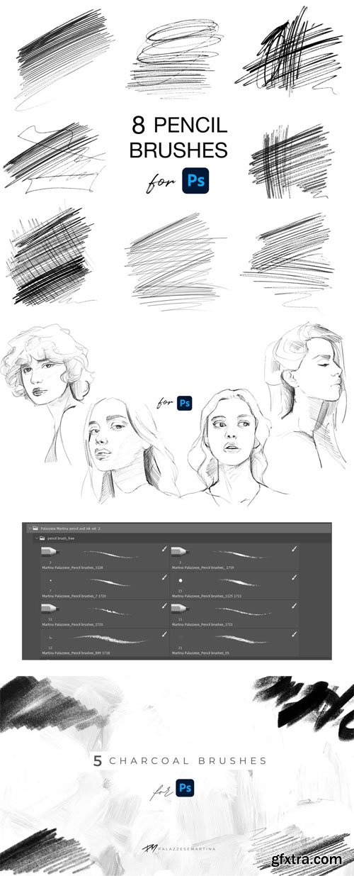 25+ Pencil Photoshop Brushes for Painting