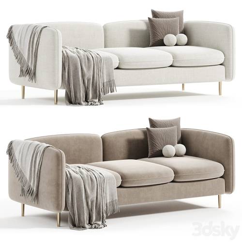 '3dsky Pro - Ivy White Flannelette Loveseat Fabric 2 Seater Sofa' '3dsky Pro - Ivy White Flannelette Loveseat Fabric 2 Seater Sofa'