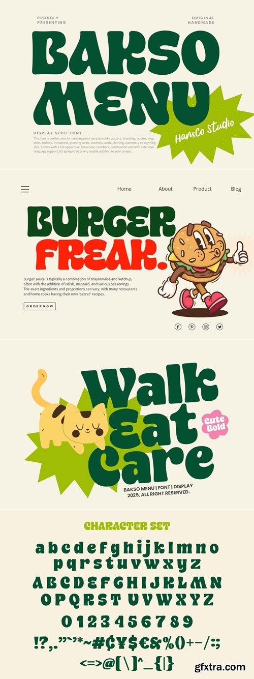 CreativeMarket - Bakso Menu Font 291592577