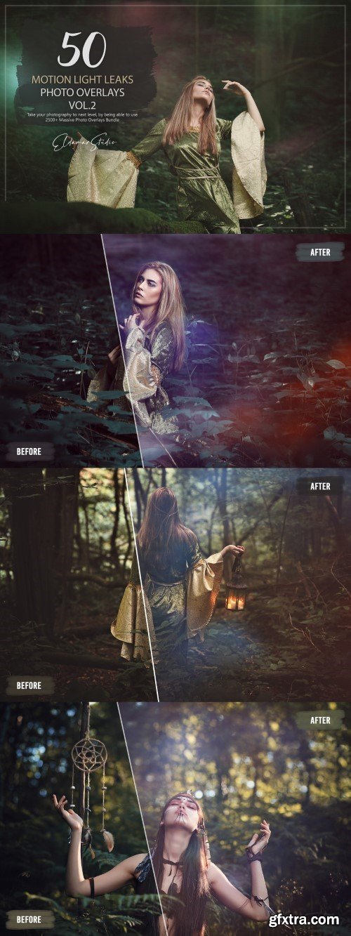 Artstation - 50 Motion Light Leaks Photo Overlays - Vol. 2