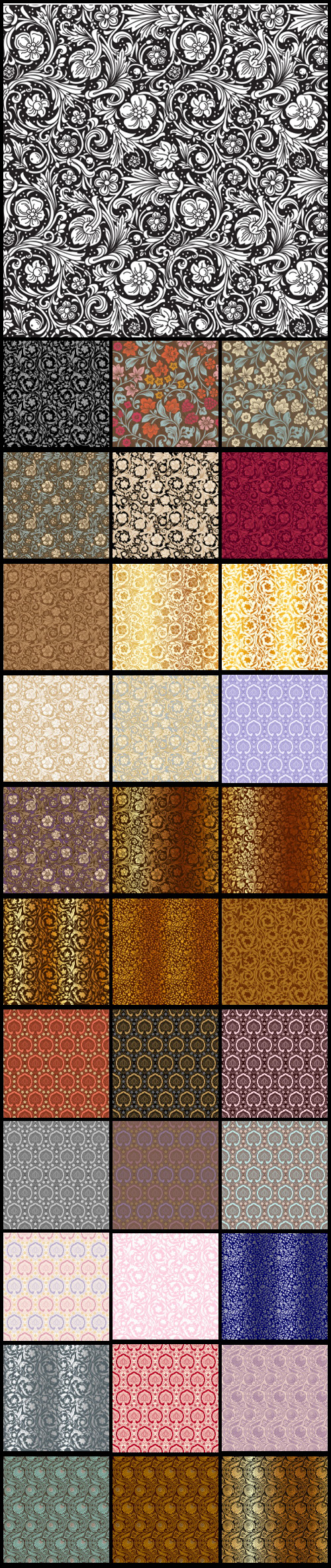 Classic Ornamental Seamless Patterns 48xEPS