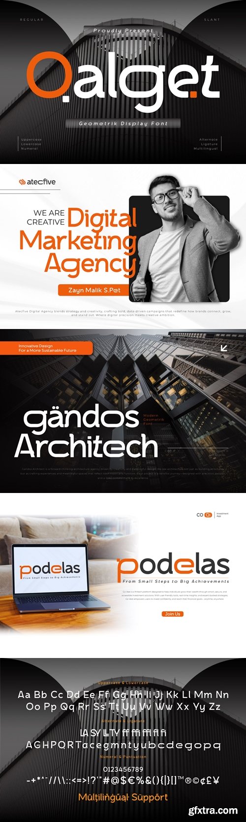 CreativeMarket - Qalget - Geometric Logo Font 291603423