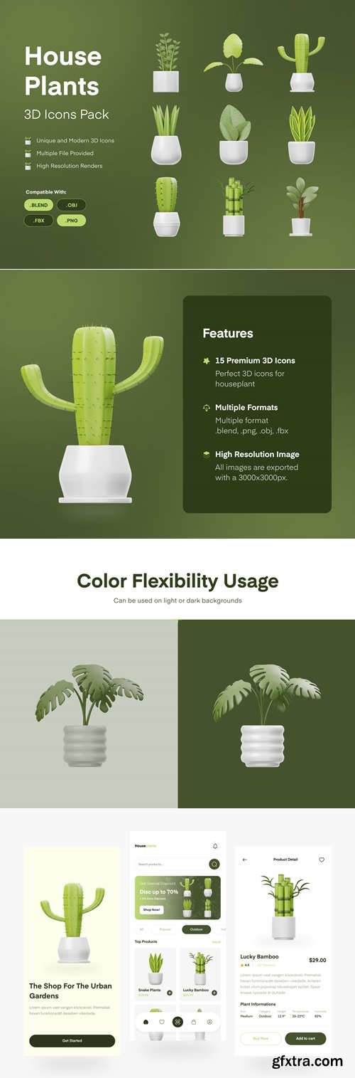 Houseplants 3D Icon