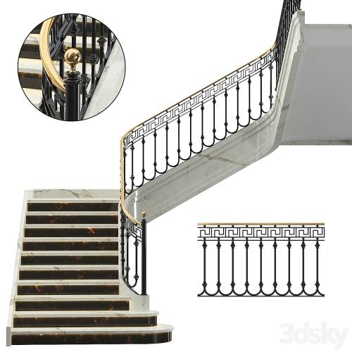 '3dsky Pro - Neoclassical spiral staircase 3'