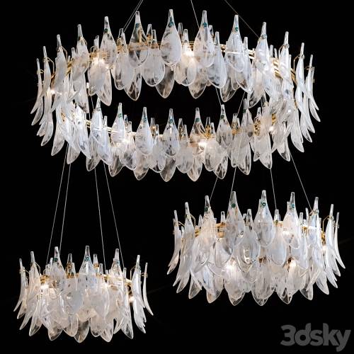 '3dsky Pro - Hanging chandeliers SAINT FEATHERS ROUND'