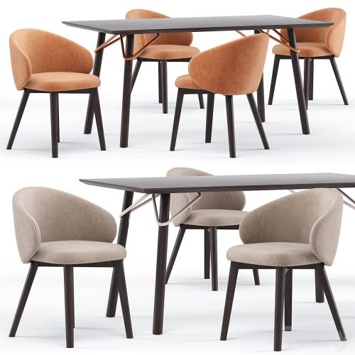 '3dsky Pro - Tria table CB4807-FR 160 and Tuka rounded chair - connubia calligaris' '3dsky Pro - Tria table CB4807-FR 160 and Tuka rounded chair - connubia calligaris'