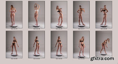 Cubebrush - Ultimate Female Sports Poses: Rugby & Baseball | 1230+ Artist Reference Photo Pack