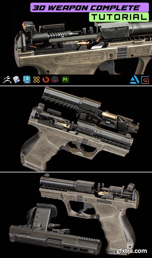 Gumroad - 3D Weapon Tutorial for Portfolio