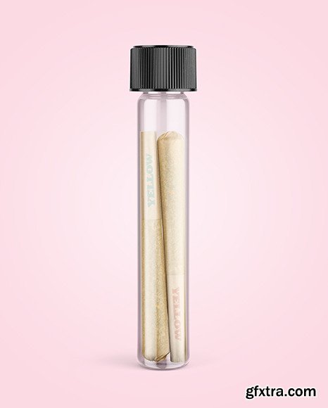 Yellowimages - Glass Tube w/ Two Weed Joints Mockup 47621