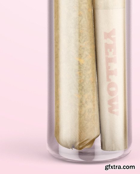 Yellowimages - Glass Tube w/ Two Weed Joints Mockup 47621
