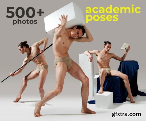 Cubebrush - 500+ Academic Male Poses - Reference Image