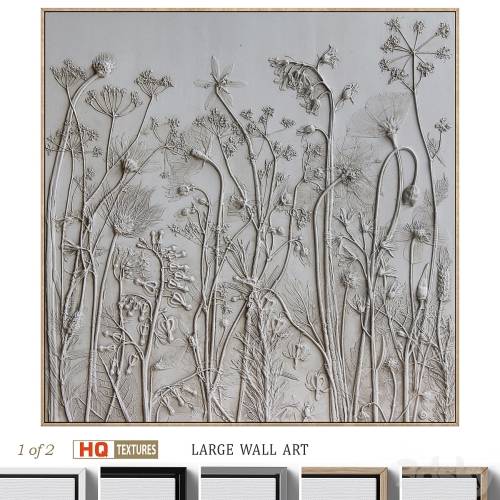 '3dsky Pro - Textural Plaster Wildflowers Boho Wall Art C-508'