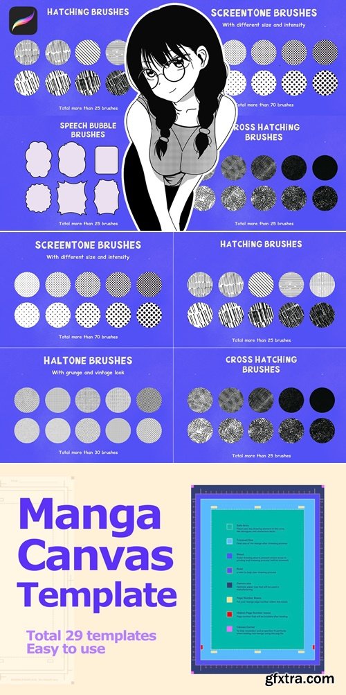 CreativeMarket - 200 Procreate Manga Megapack 291634017
