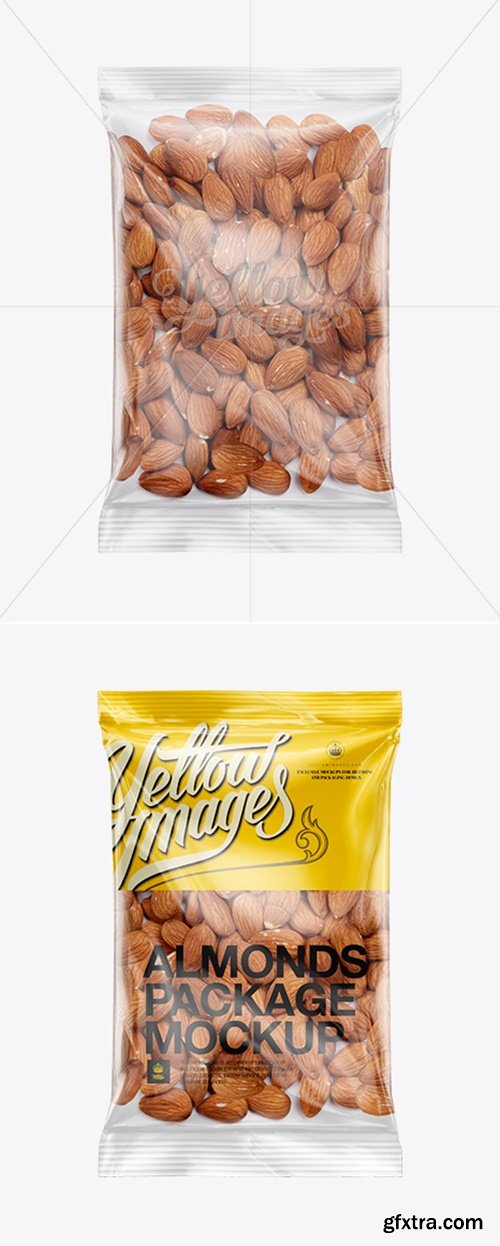YellowImages - Clear Plastic Pack w/ Almonds Mockup 11370