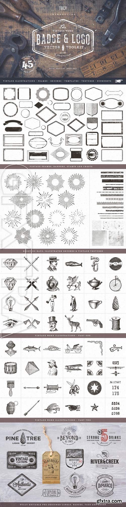 CreativeMarket - Vintage Badge and Logo Toolkit 339492
