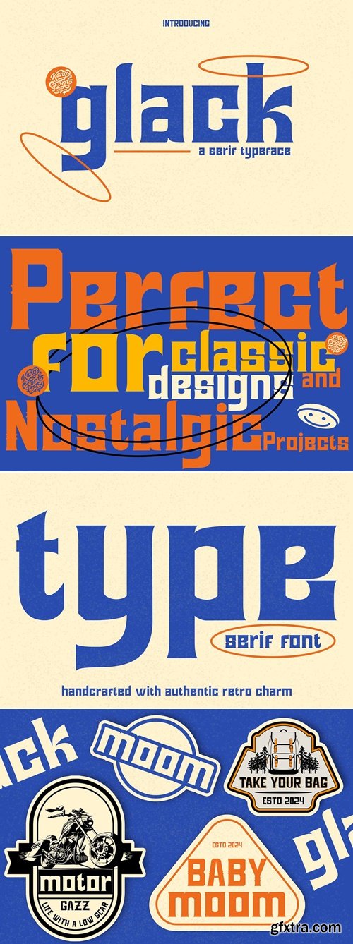 CreativeMarket - Glack – Serif Vintage Font 290865569