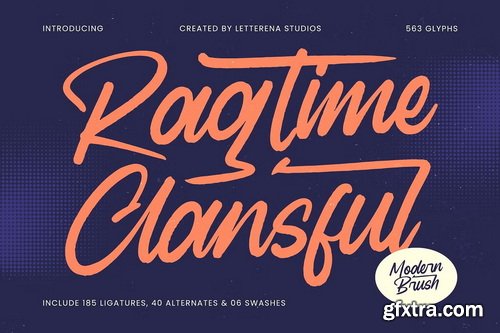 CreativeMarket - Ragtime Clansful Modern Brush Font