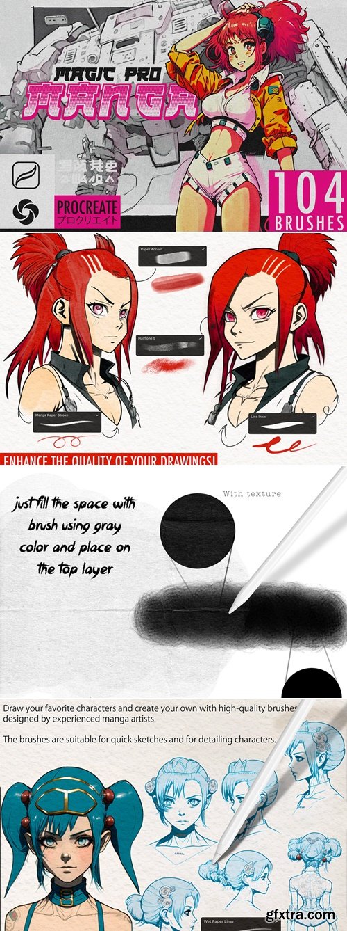 104 MagicPro Manga Procreate Brushes 104 MagicPro Manga Procreate Brushes