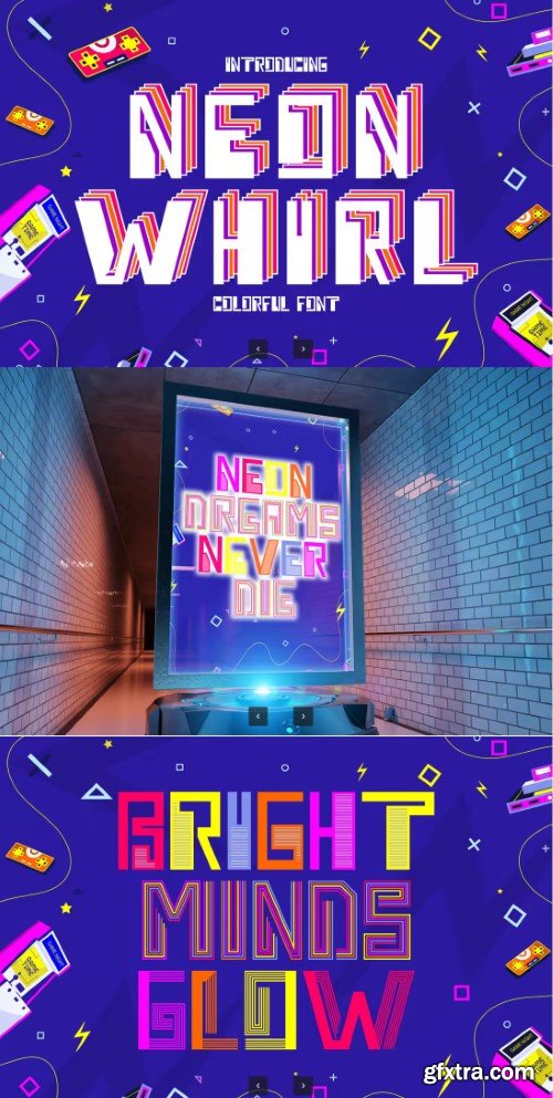 Neon Whirl - Colorful Font Neon Whirl - Colorful Font
