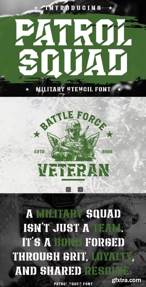 Patrol Squad Military Stencil Font
