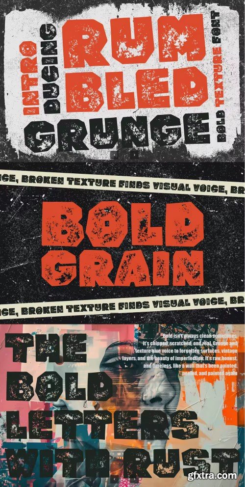 Rumbled Grunge Bold Vintage Texture Font