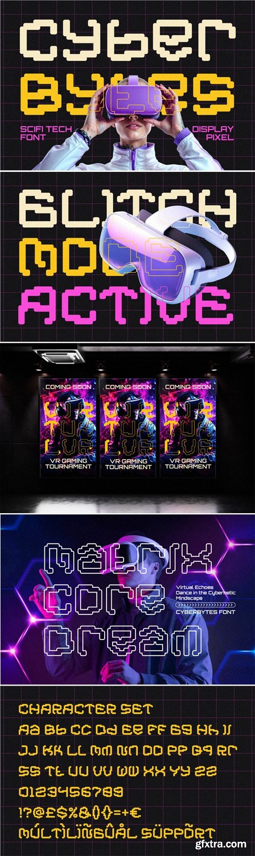 CreativeMarket - Cyber Bytes Futuristic Pixel Font
