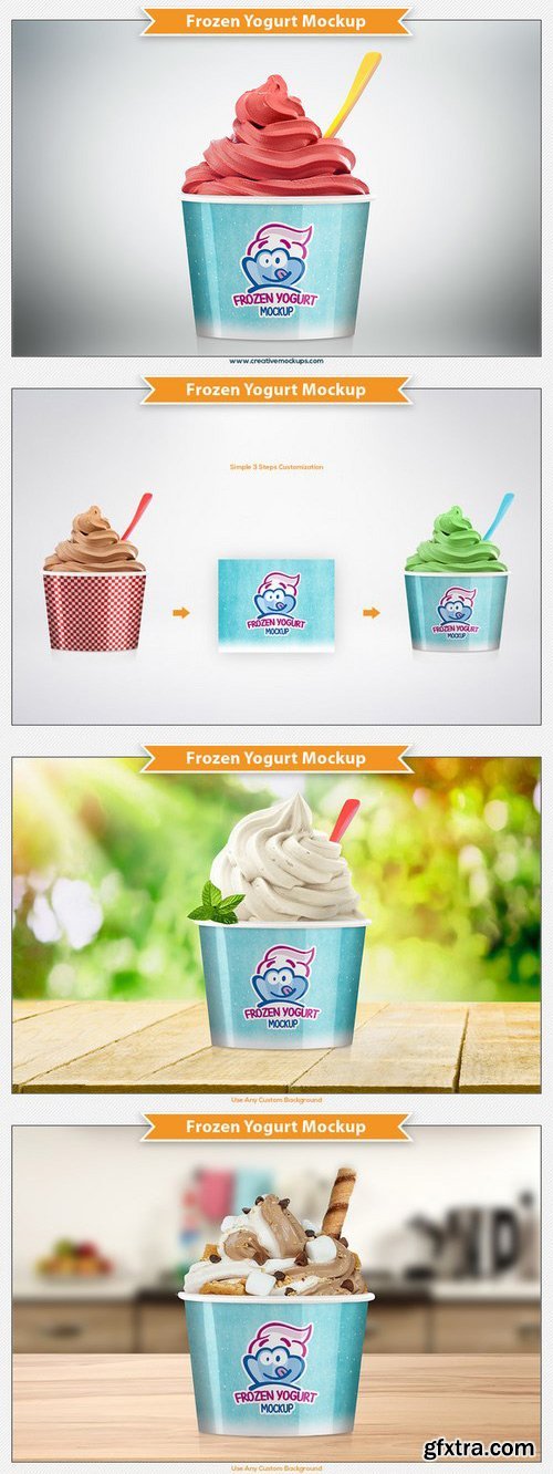 CreativeMarket - Frozen Yogurt Bowl Mockup 737409