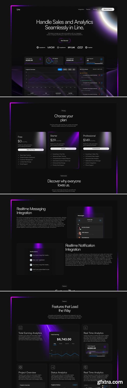 LINE - SaaS Landing Page Framer Template